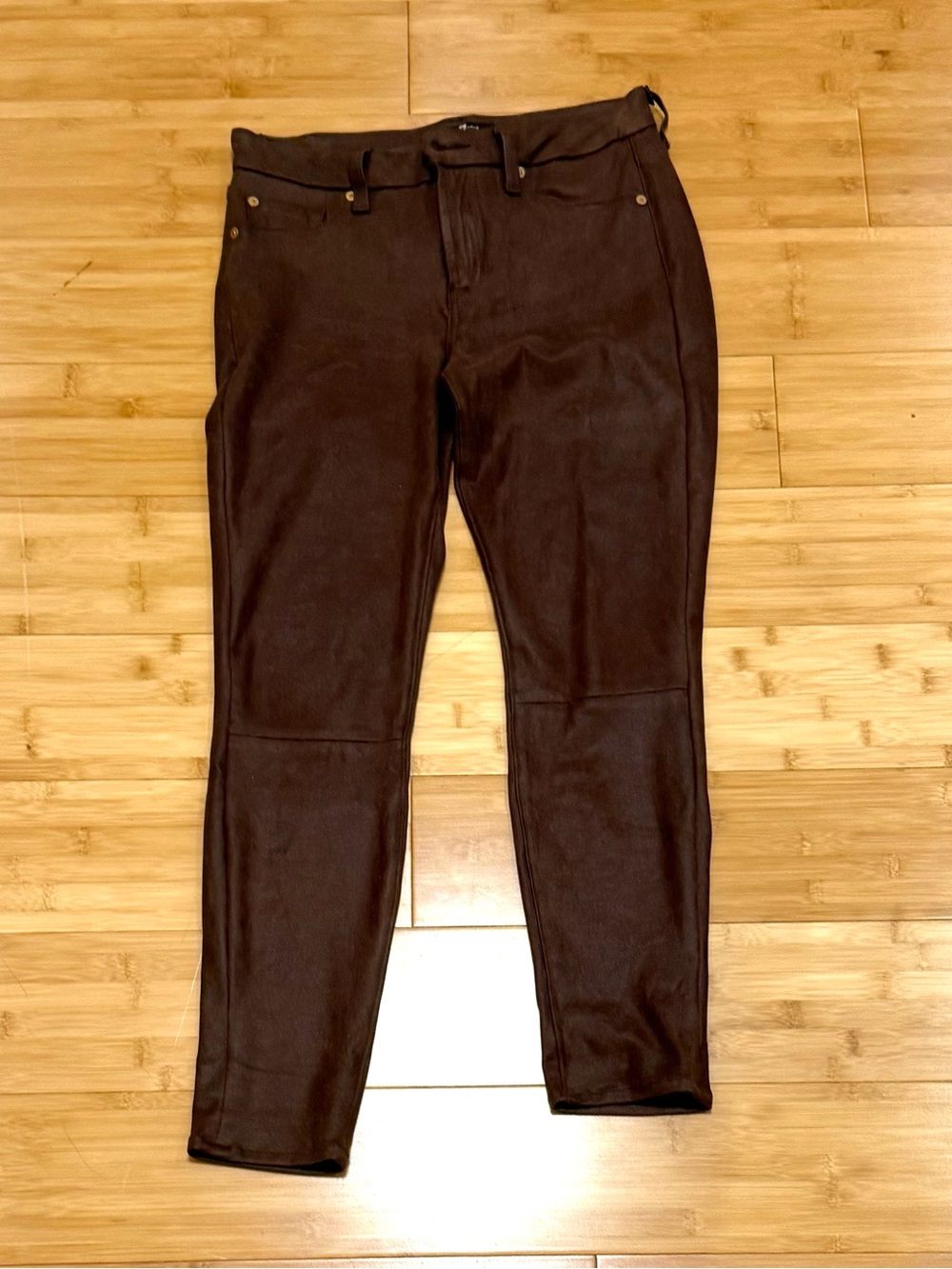 7 For All Mankind Dark Brown Skinny Jeans Wm Sz 28